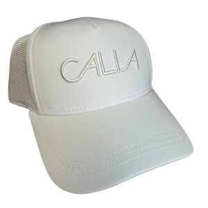CALIA Hat Cap Snap Back Womens One Size White Baseball Trucker Mesh Logo
